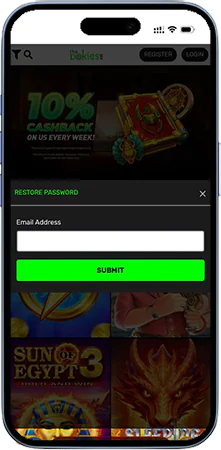 The pokies Reset password