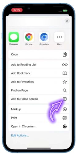 Add The Pokies App shortcut to home screen