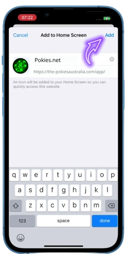 Confirm The Pokies Net App installation on device